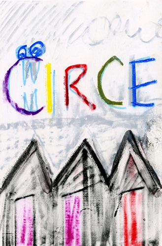 colorful, crudely crayoned illustration for "Circe" from Lewis's book